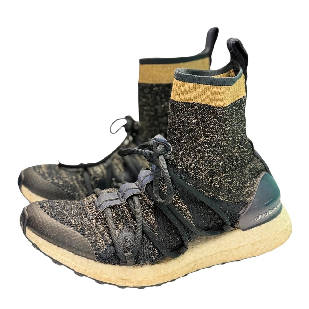 Adidas by Stella McCartney Ultraboost Sock Sneakers Black Gold Women's‎ US 7.5